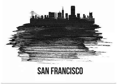San Francisco Skyline Brush Stroke Black II