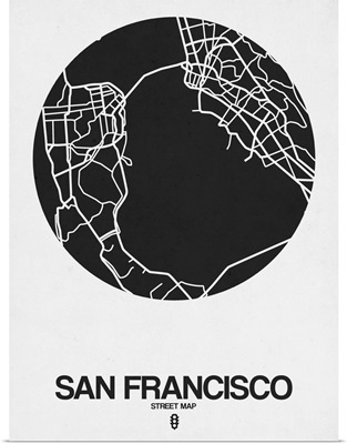 San Francisco Street Map Black on White