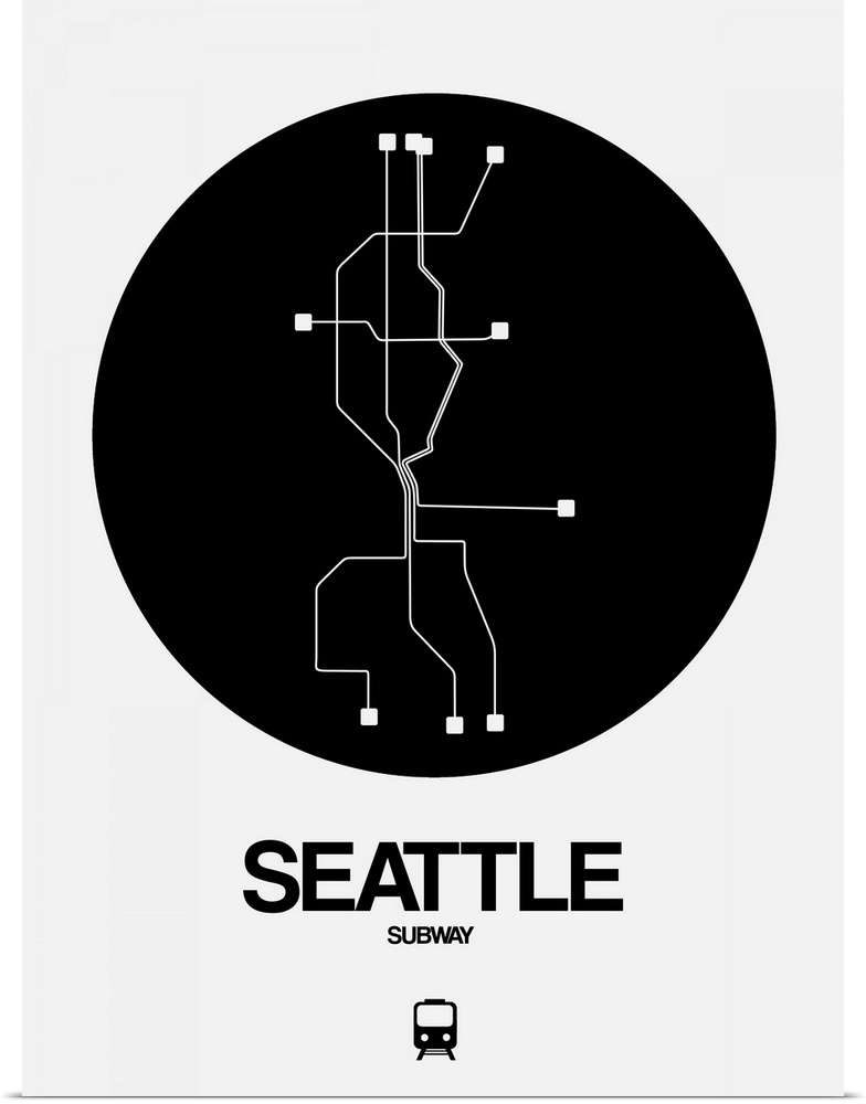 Seattle Black Subway Map