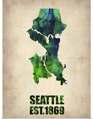 Seattle Watercolor Map
