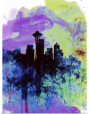 Seattle Watercolor Skyline I