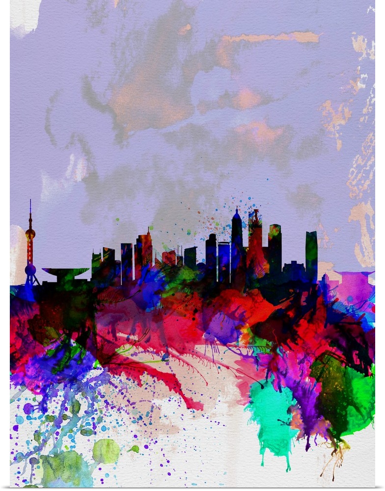 Shanghai Watercolor Skyline