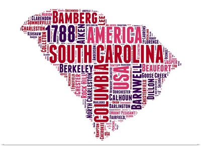 South Carolina Word Cloud Map