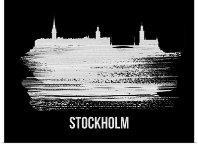 Stockholm Skyline Brush Stroke White