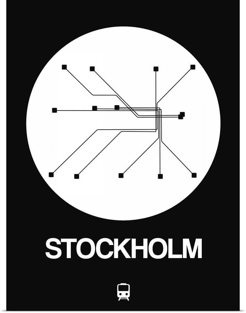 Stockholm White Subway Map