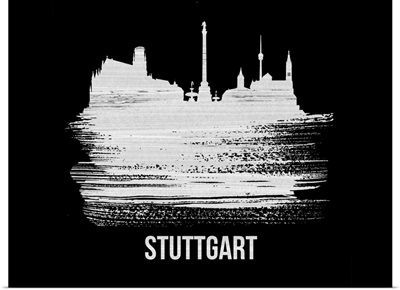 Stuttgart Skyline Brush Stroke White