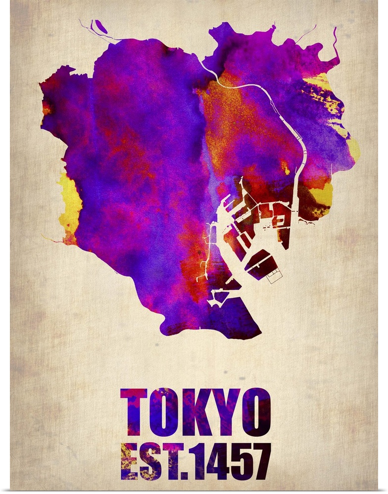 Tokyo Watercolor Map II