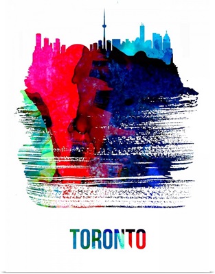 Toronto Skyline Brush Stroke Watercolor