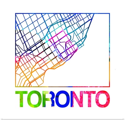 Toronto Watercolor Street Map
