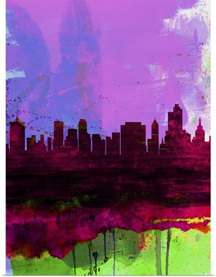 Tulsa Watercolor Skyline II