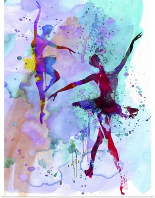 Two Dancing Ballerinas Watercolor II