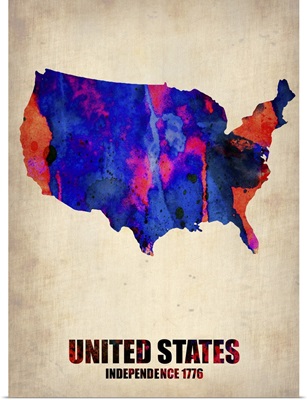 USA Watercolor Map I
