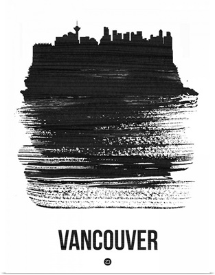 Vancouver Skyline Brush Stroke Black