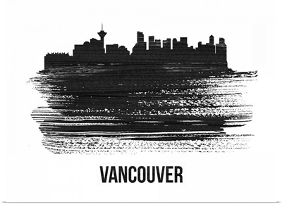 Vancouver Skyline Brush Stroke Black II
