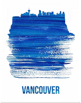Vancouver Skyline Brush Stroke Blue