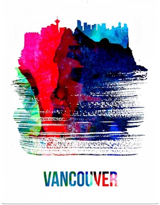 Vancouver Skyline Brush Stroke Watercolor