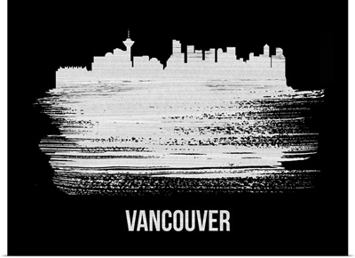 Vancouver Skyline Brush Stroke White