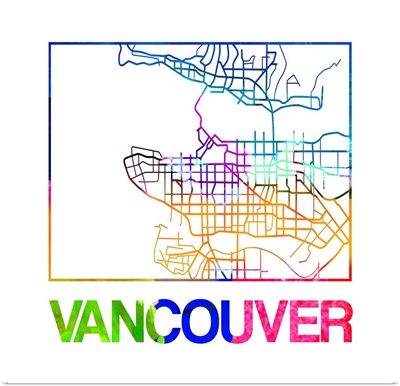 Vancouver Watercolor Street Map