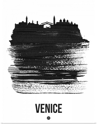 Venice Skyline Brush Stroke Black