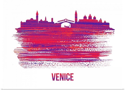 Venice Skyline Brush Stroke Red