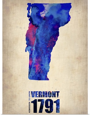 Vermont Watercolor Map