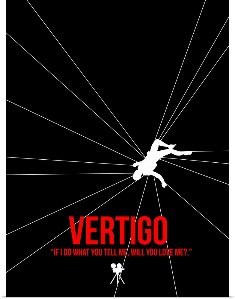 Contemporary minimalist movie poster artwork of Vertigo.