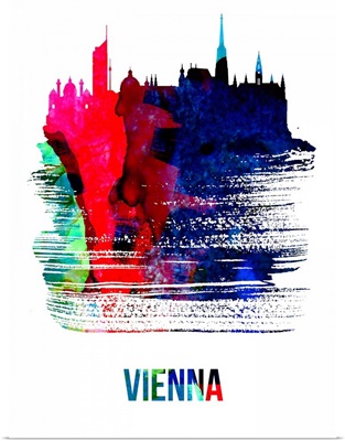 Vienna Skyline Brush Stroke Watercolor