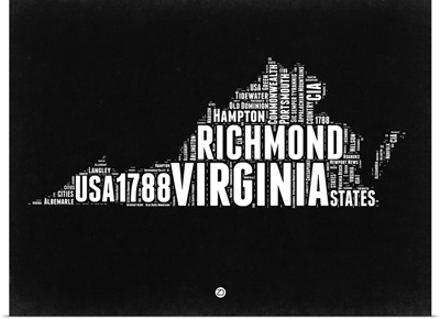 Virginia Black and White Map