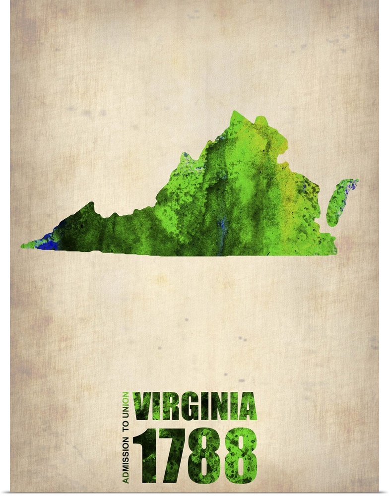 Virginia Watercolor Map