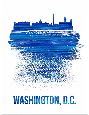 Washington, D.C. Brush Stroke Skyline Blue