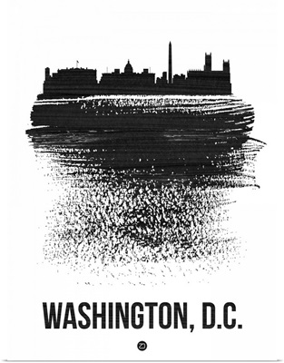 Washington, D.C. Skyline Brush Stroke Black