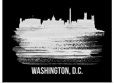 Washington, D.C. Skyline Brush Stroke White