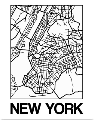 White Map of New York