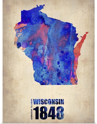Wisconsin Watercolor Map