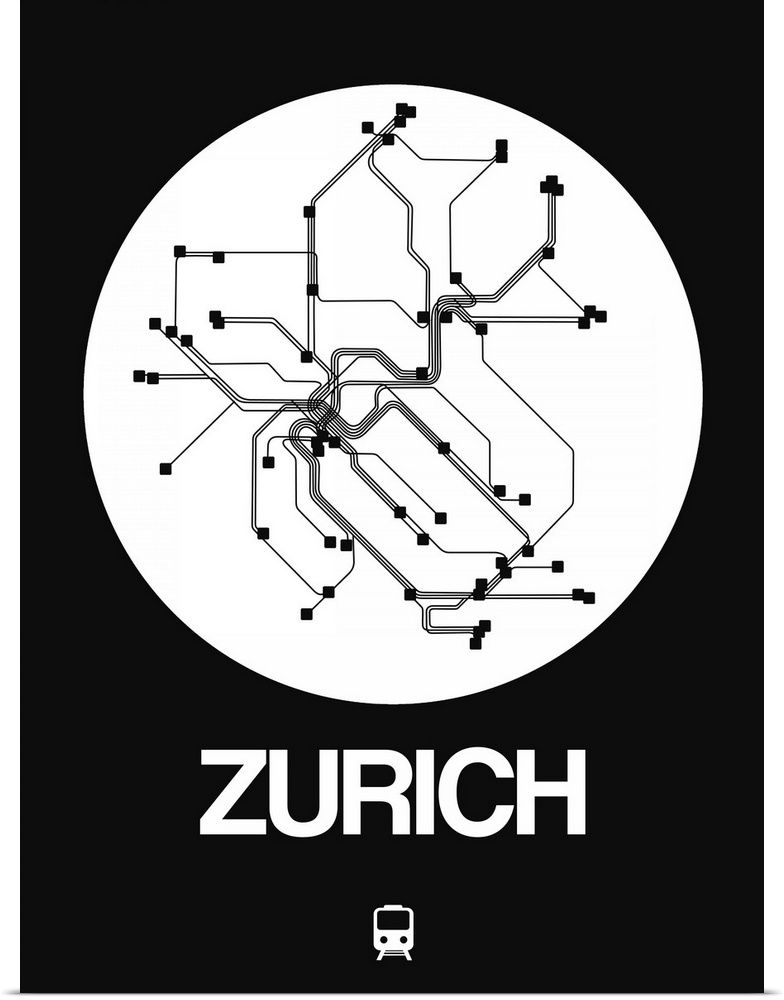 Zurich White Subway Map