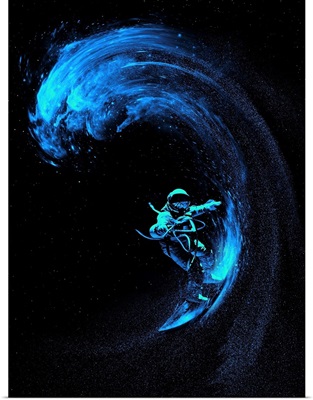 Space Surfing Blue Wave