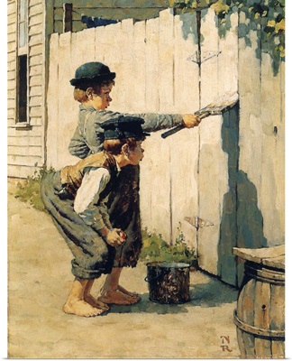 Tom Sawyer Whitewashing The Fence