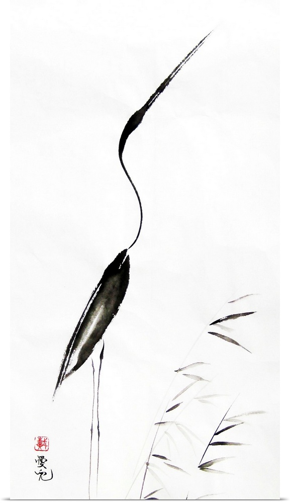 Chinese ink painting. This is inspired by the Chinese saying meaning with my head held high.