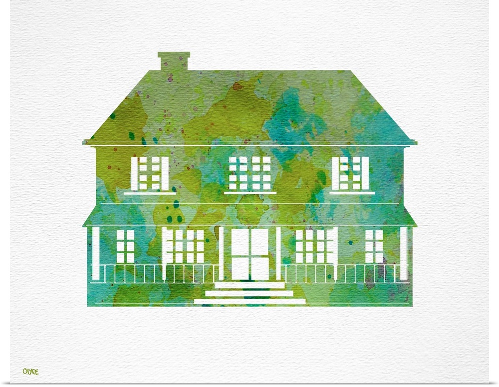 Part of the watercolor house series, great as house warming gifts