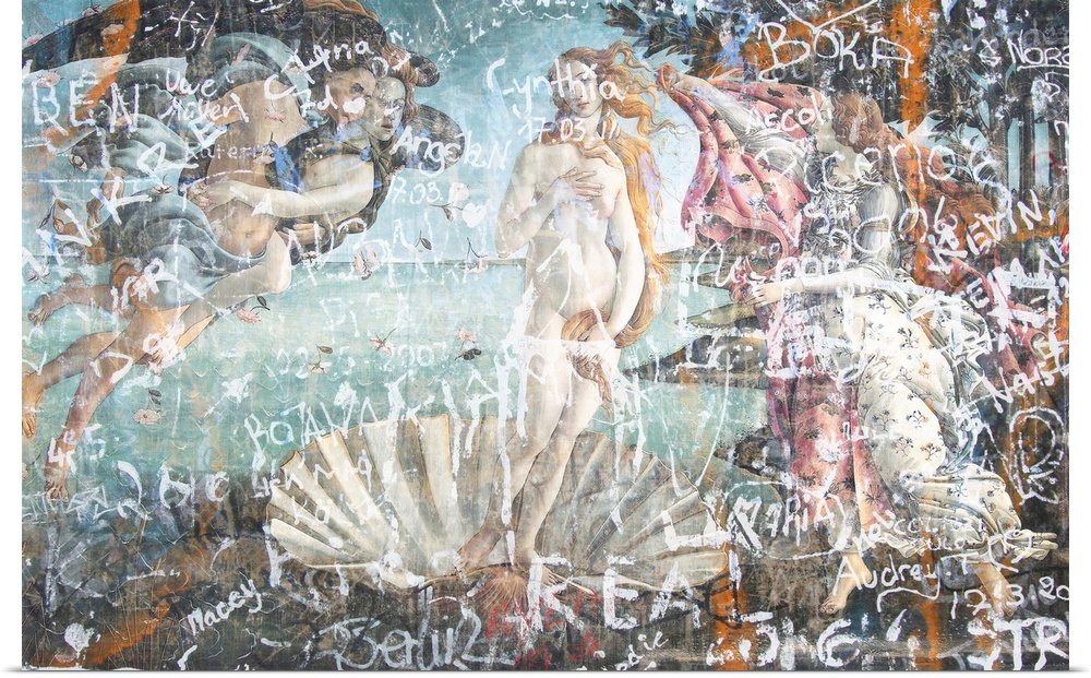 Birth Of Venus Botticelli, Graffiti Altered