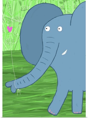 Elephant Heart Green Background