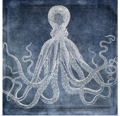 Octopus Dreams II - Twilight Blue Watercolor