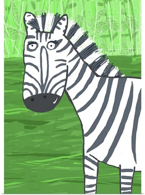 Zebra Green Background