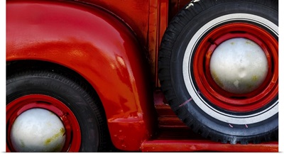 Antique Red Pickup Truck Abstract