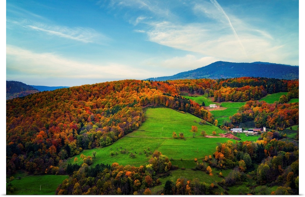 Autumn landscape in the Vosges mountains