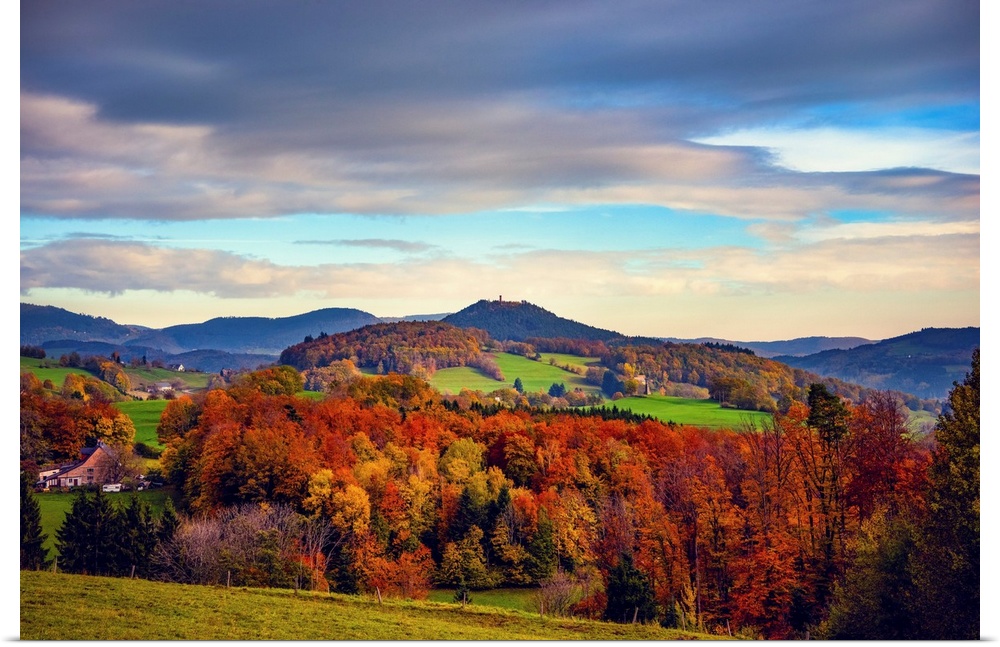 Hilly landscape in autumn