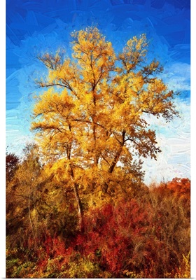 Autumnal Painting Of A Tree