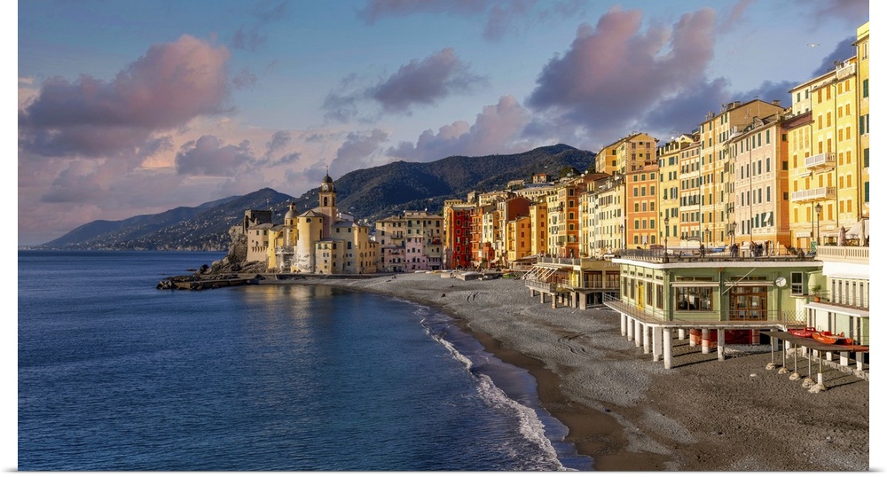 Camogli is a seaside village known for its small port and colorful buildings on the seafront. It is located in Liguria (It...