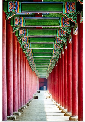 Colonnade in a Royal Palace, Gyeongbokgung Palace, Seoul, South Korea
