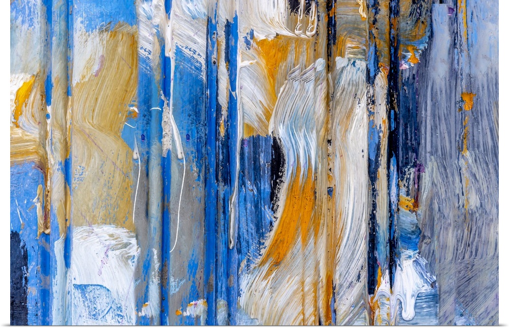 Morocco, Chefchaouen, splattered paint on wall, abstract